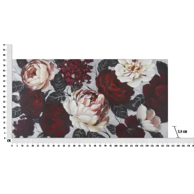 OBRAZ NA PŁÓTNIE WHITE/RED FLOWER LIGHTBACK 150X3,8X76 cm